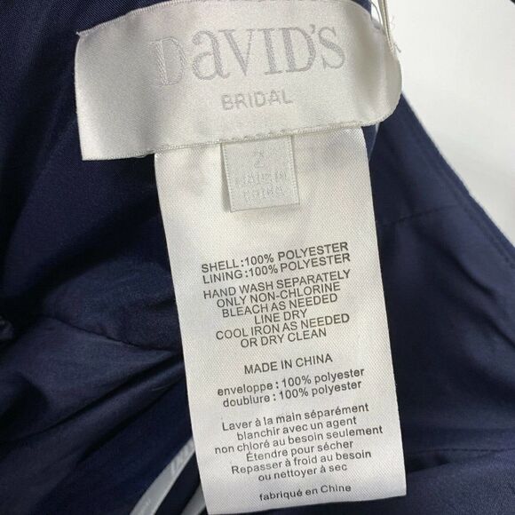 Davids Bridal Marine Bridesmaid Dress Strapless 2 - Picture 5 of 6